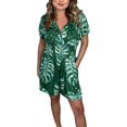 thumbnail image 2 of Women's Jumpsuit Women'S Resort Style Printed Short Sleeve V Neck Shorts Jumpsuit,Green Women's Jumpsuit 3XL, 2 of 5