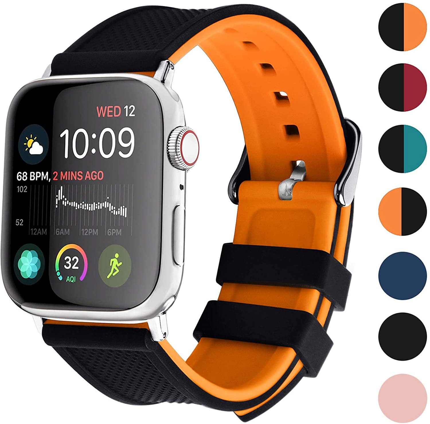 Silicone Apple Watch Band Compatible Apple Watch Series 5/4/3/2/1, Fullmosa  7 Colors Rainbow Soft Rubber Apple Watch | Walmart Canada