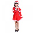 thumbnail image 1 of Disfraz de Papá Noel navideño para niña, traje de señora Santa Claus, vestido de chal de terciopelo con sombrero a juego, traje de fiesta de cosplay para niños de 4 a 12 años, 1 of 6