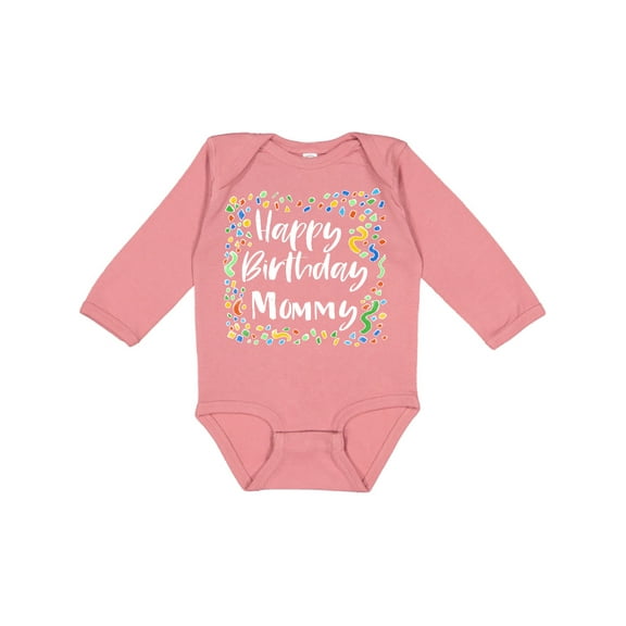 Inktastic Happy Birthday Mommy Boys or Girls Long Sleeve Baby Bodysuit