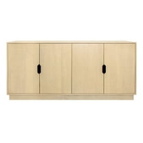 Ren 4-Door Sideboard in Contemporary Aged Natural Finish on Solid Wood
