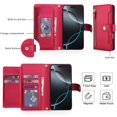 thumbnail image 2 of For IPhone 17 Pro Max 6.9-inch RFID Blocking Protective Purse Wallet Case For Women Men Multi-Card Slots Zipper Pocket Detachable Shoulder Strap And Wrist Strap,Shockproof Phone Case,Red, 2 of 8