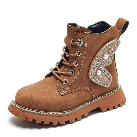 

Akiihool Toddler Boots Toddler Squeaky Boots Winter Riding Boots (Brown 1)