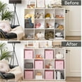 thumbnail image 4 of GRANNY SAYS Cube Storage Bins, 11 Inch Fabric Organizer Bins, Collapsible Storage Baskets with Handles, 6-Pack, Pink, 4 of 9