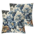 thumbnail image 2 of COMIO Chinoiserie Pillow Cover Vintage Blue Flower Throw Pillow Covers Spring Summer Floral Outdoor Pillow Cases Cushion Covers for Couch Sofa Bedroom Chinoiserie Decor,2 pcs White, 2 of 6