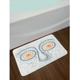 thumbnail image 2 of Psychedelic Bath Mat, Confused Man Portrait Human Face with Large Hypnotic Eyes Trance Hand Drawn, Non-Slip Plush Mat Bathroom Kitchen Laundry Room Decor, 29.5 X 17.5 Inches, Multicolor, Ambesonne, 2 of 2