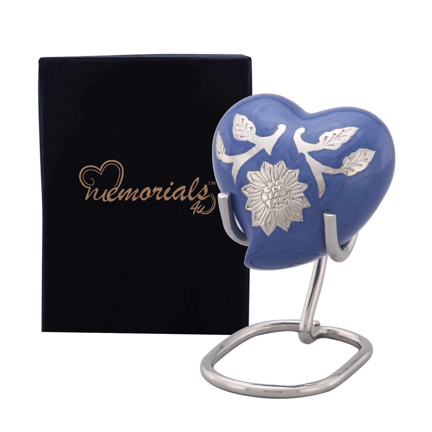 Purple Sunflower Heart Keepsake Urn Solid Brass Blue Heart Urn Sunflower Heart Keepsake Urn