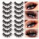 thumbnail image 5 of 8 pares de pestañas postizas para agrandar los ojos, suaves, densas, largas, 3D, pestañas postizas rizadas tridimensionales, 5 of 12