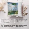 thumbnail image 2 of Ethan Taylor Landscape and Nature Throw Pillow Soft Cushion Cover 'Claude Monet Madame Monet and her Son Country Landscapes' Classic Decorative Square Accent Pillow Case, 20x20 Inches, Blue, Green, 2 of 5