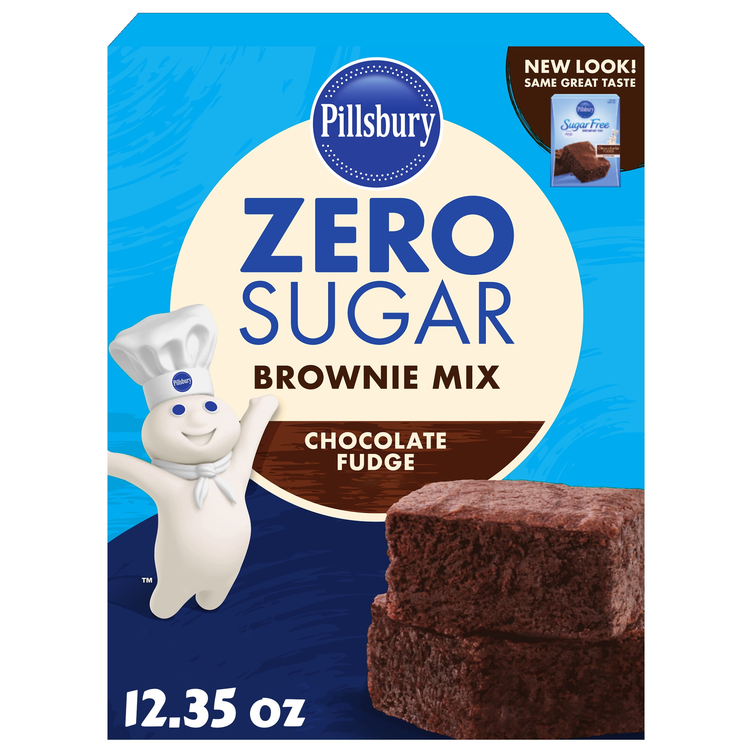 Pillsbury Zero Sugar Chocolate Fudge Flavored Brownie Mix, 12.35 Oz Box