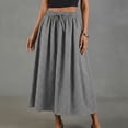 thumbnail image 2 of BUIGTTKLOP Womens Midi Skirt Drawstring Elastic Waist Drawstring Skirts Striped Side Split Summer Casual Flowy Skirts, 2 of 6