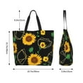 thumbnail image 5 of Honeii Sunflowers3 Print Tote Bag for Women, Foldable Tote Bag Large Shoulder Bag Top Handle Handbag for Travel, Work, 5 of 8