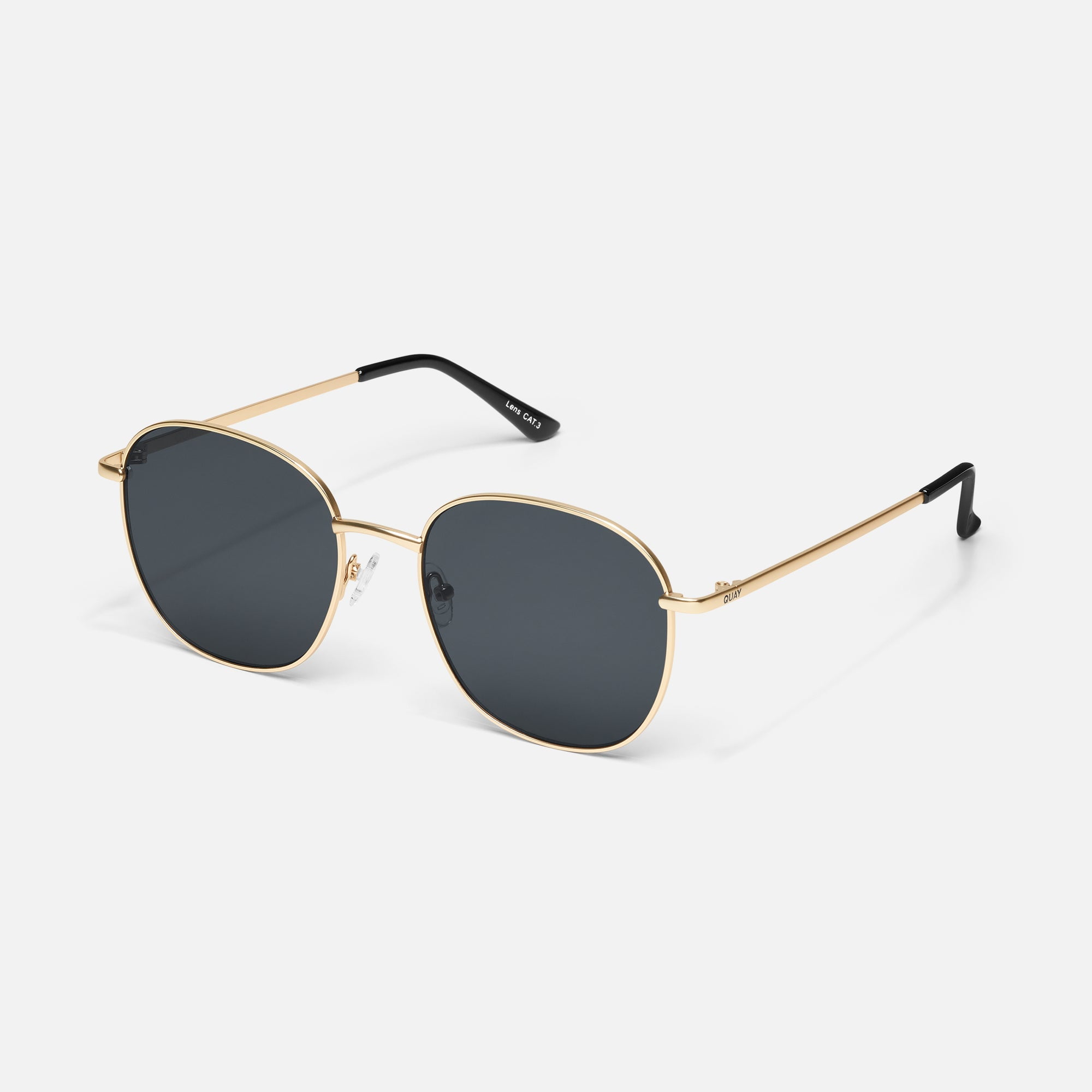 Quay Australia Jezabell Aviator Sunglasses, Gold/Smoke
