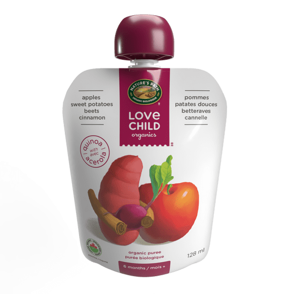 Love Child Organics Superblends Apples, Sweet Potatoes, Beets + Cinnamon Puree 128ml Pouch