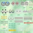 thumbnail image 2 of 1 Box DIY 8 Pairs Bohemian Style Chandelier Charms Earrings Making Kit Boho Dream Catcher Charm Feather Leaf Charms Faceted Glass Beads, 2 of 9