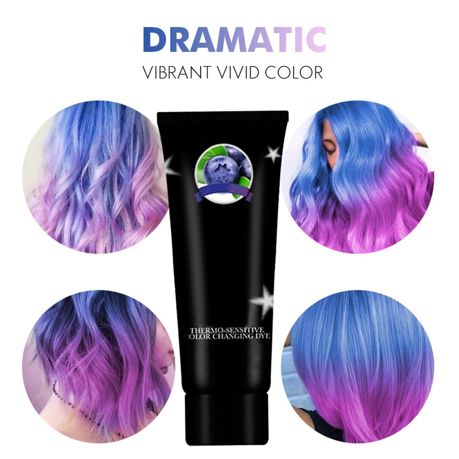 HIMIWAY Thermochromic Color Changing Dyes Hair Dyes Multicolor Hair