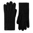 thumbnail image 3 of SUXIAN Thermal Gloves Winter Knit Pattern Touchscreen Mittens Cold Weather Cycling Everyday Use Warm Winter Gloves Women Black One Size, 3 of 3