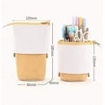 thumbnail image 2 of Pencil Telescopic Stand Stationery Box PU Corduroy Vertical Color Storage Bag - blue, 2 of 5