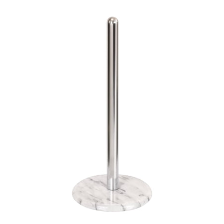 Luxury Natural Marble Paper Towel Holder with Heavy Base One-Hand Tear Stainless Steel Countertop Kitchen Roll Holder Durable Modern Kitchen Decor