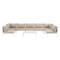 thumbnail image 4 of Modway Harmony 8 Piece Outdoor Patio Aluminum Sectional Sofa Set, Multiple Colors, 4 of 9
