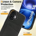 thumbnail image 6 of for iPhone 16 PU Leather Case with Card Holder, Flip Wallet Case for Men Women, Classic Durable Protective RFID Blocking Skin Friendly Stand Phone Case for iPhone 16, Black, 6 of 8