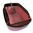 thumbnail image 2 of lionlar Cat Litter Box Easy Cleaning Container Tray Kitty Sturdy Cat Toilet Sand Box Pink, 2 of 9