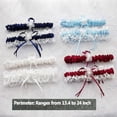 thumbnail image 4 of 2 Pieces Wedding Garters for Bride Sexy Lace Leg Garter Belt Hand Sewn Faux Pearls Bride Garter Set, 4 of 5