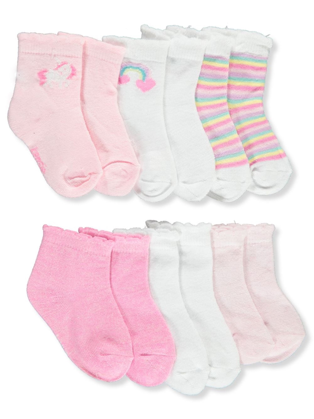 Kensie Baby Girls/' 6-Pack Quarter Crew Socks