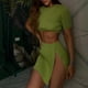 thumbnail image 2 of Señoras Bodycon Top Minifalda Color sólido Manga corta Top Falda Traje de vacaciones Hugtrwg Para estrenar, 2 of 7