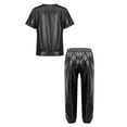 thumbnail image 2 of Zaldita Kids Hip Hop Dance Outfit Streetwear Girls Boys Sparkly Shirts and Disco Pants Boottoms Set Black 12, 2 of 5