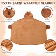 thumbnail image 3 of Capybara Wearable Blanket Hoodie - Capybara Gift Costume Adults Oversize Flannel Wrap Throw Gift for Mom Girlfriend Wife Birthday Female Black Women in History, 3 of 10