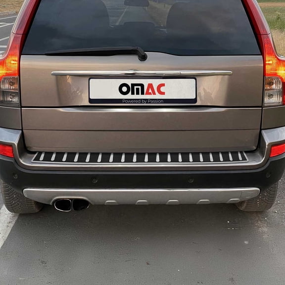 Rear Bumper Sill Cover Guard for Volvo XC90 2003-2014 S.Steel Carbon Foiled