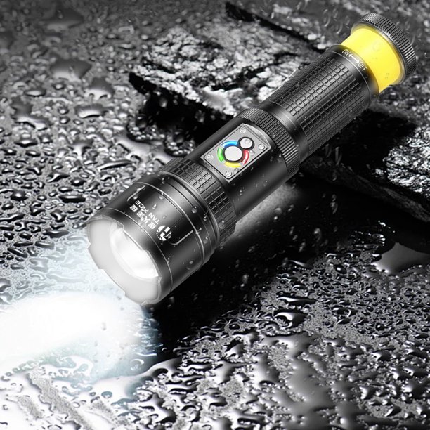 Linterna alta Lúmenes de lúmenes Antorcha Zoomable Luz de emergencia con luz de mazorca para acampar