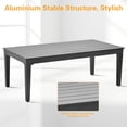 thumbnail image 5 of Aluminum Patio Coffee Table Outdoor Furniture Conversation Table Rectangle UV Resistant All Weather Use Waterproof for Poolside Backyard, Gray, 5 of 7