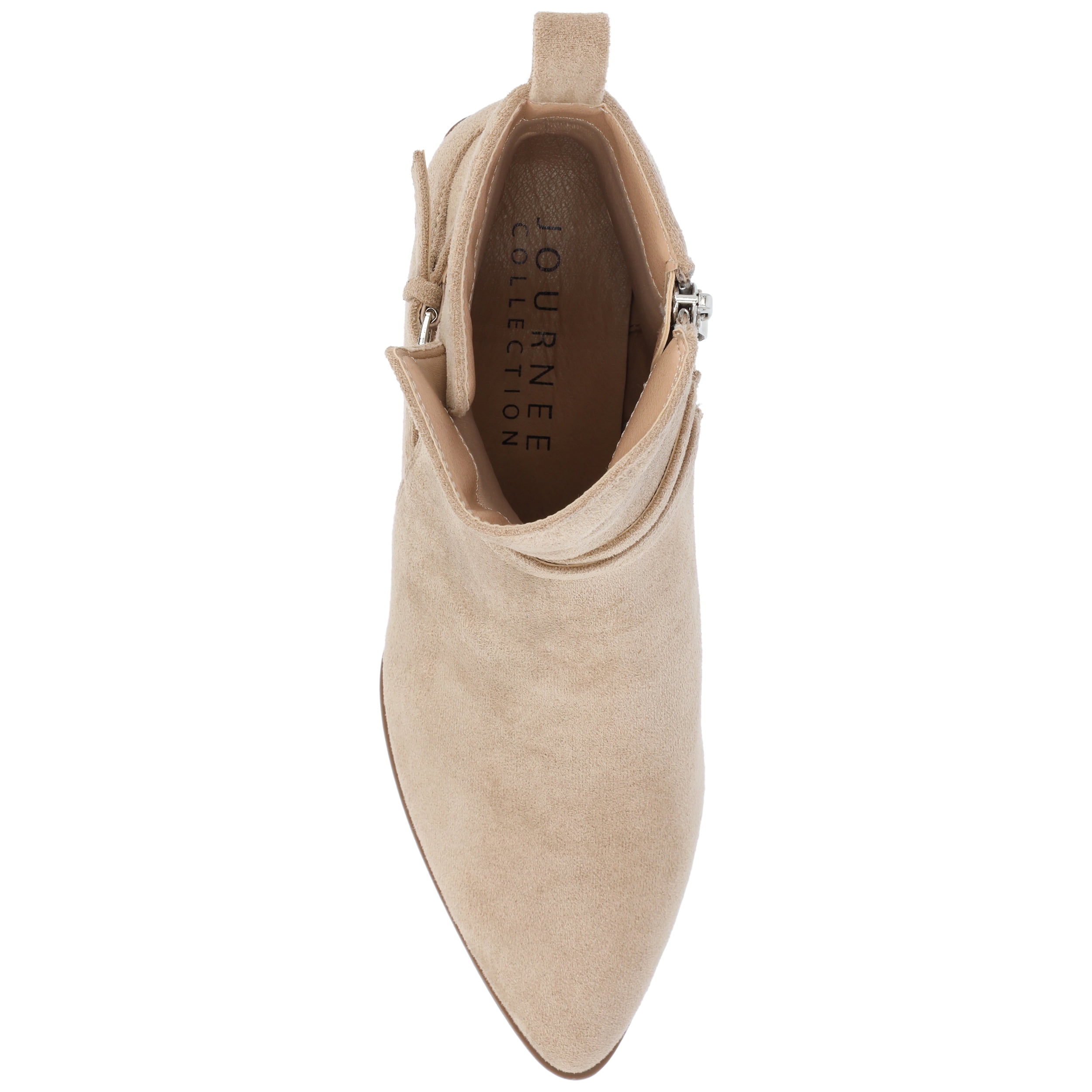 Journee Womens Estelle Stacked Heel Pointed Toe Booties, Widths Available