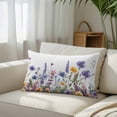 thumbnail image 3 of Spring Floral Standard Size Pillow Cover,Pillowcase Protectors with Zipper,Breathable Decorative Throw Pillow Case Cover,Purple Flowers Colorful Summer Botanical Pillow Shams for Couch Sofa 20x26Inch, 3 of 8