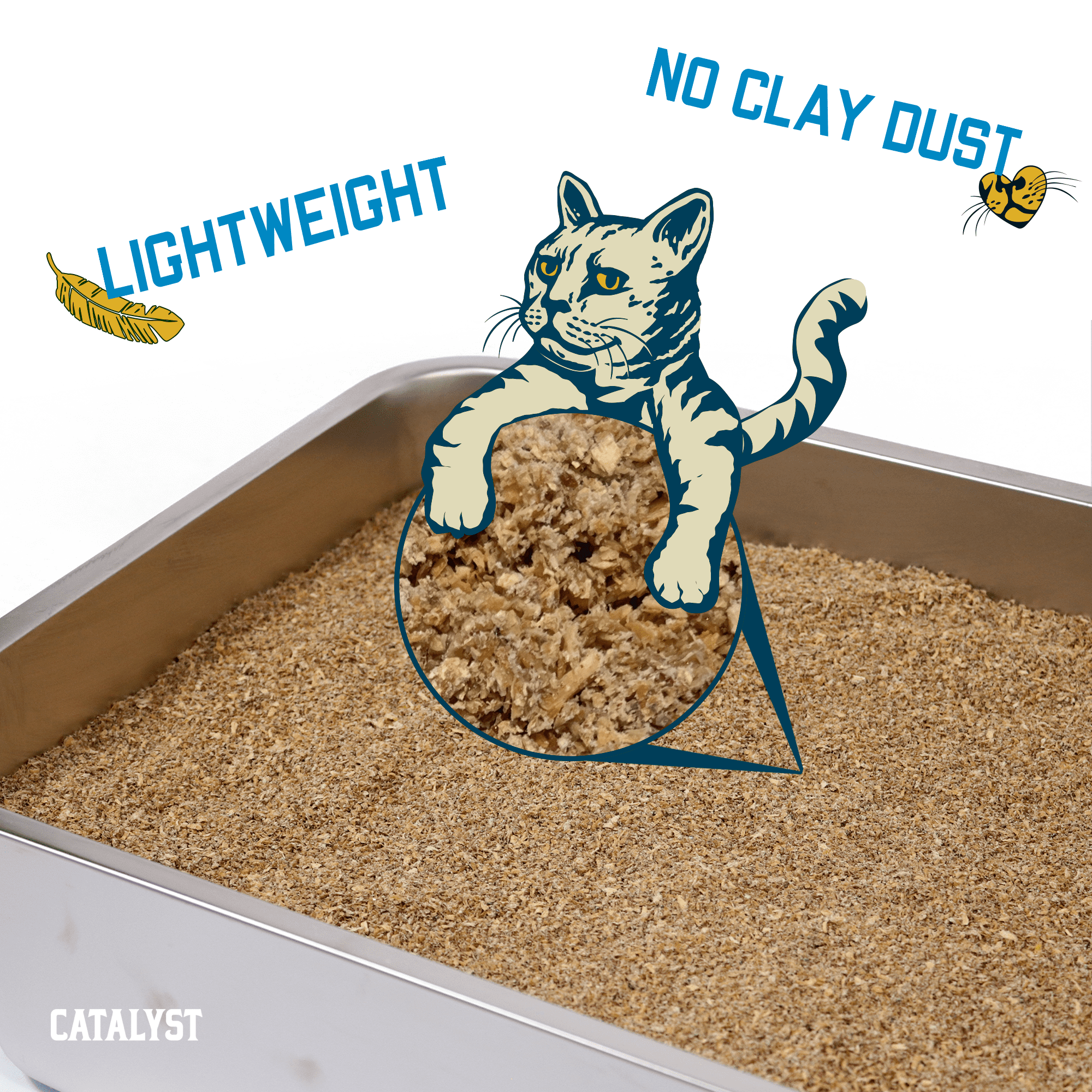 Catalyst Pet Softwood Natural Clumping Cat Litter Unscented Formula, 34 lb