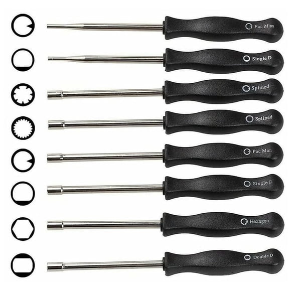Lot de 8 Divers Tournevis de Carburateur, Ensemble d'Outils de Réglage de Carburateur pour Moteurs 2 Temps