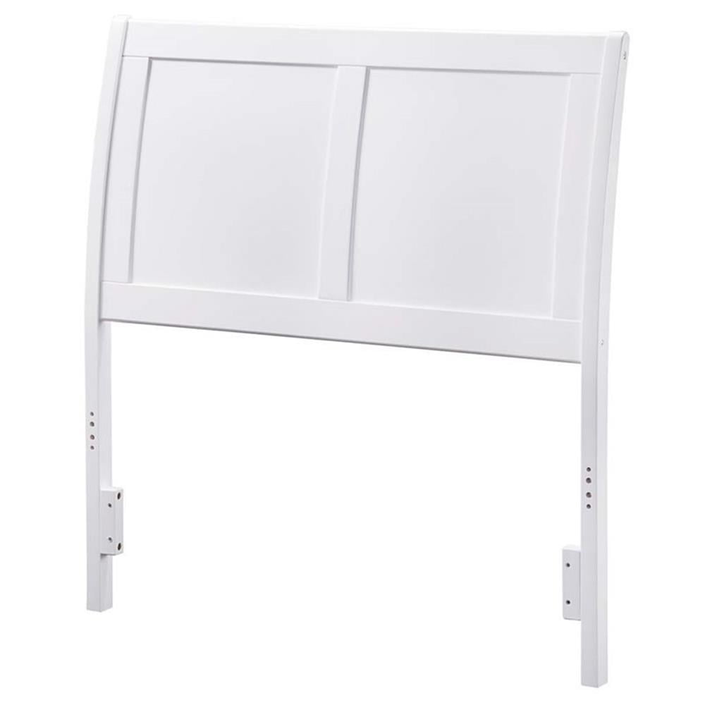 Leo & Lacey Contemporary Twin Sleigh Wood Headboard in White