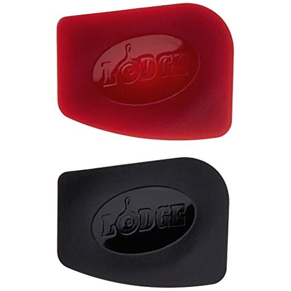 Lodge SCRAPERPK Durable Polycarbonate Pan Scrapers, Red and Black, 2 Count
