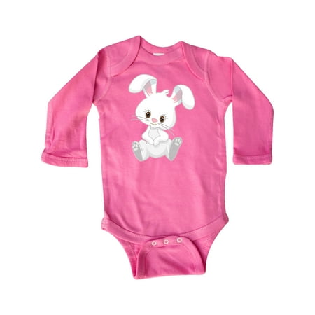 

Inktastic Cute Sitting White Bunny Rabbit Gift Baby Boy or Baby Girl Long Sleeve Bodysuit
