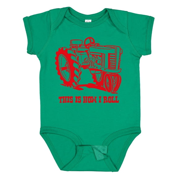 Inktastic This is How I Roll Tractor Red Boys or Girls Baby Bodysuit