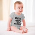 thumbnail image 3 of Please Pass Me To Grandma Baby Bodysuit Funny Infant Outfit Cute Newborn Clothes Unisex Romper Gray-style-1 9months, 3 of 7
