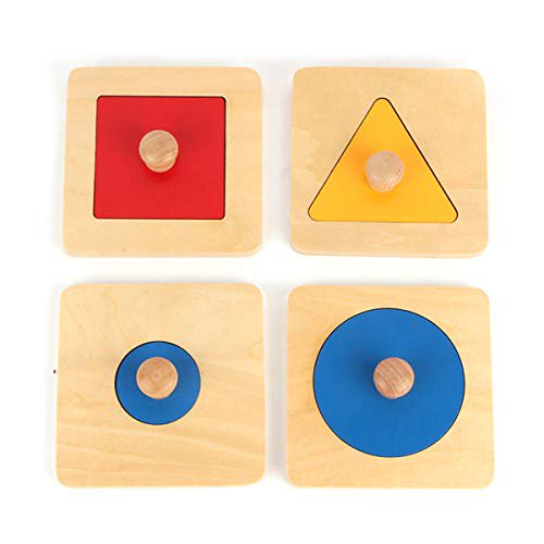 New Sky Enterprises Montessori Single Shape Puzzles Kids First Wooden Puzzle Hardwood Geometric Puzzle Board Matching Games Large Size Geography Pattern Material Geoboard For Toddler Walmart Com