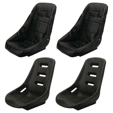 Low Back Comfort Bucket Seats w/ Matching Seat Covers - 2 Pack
