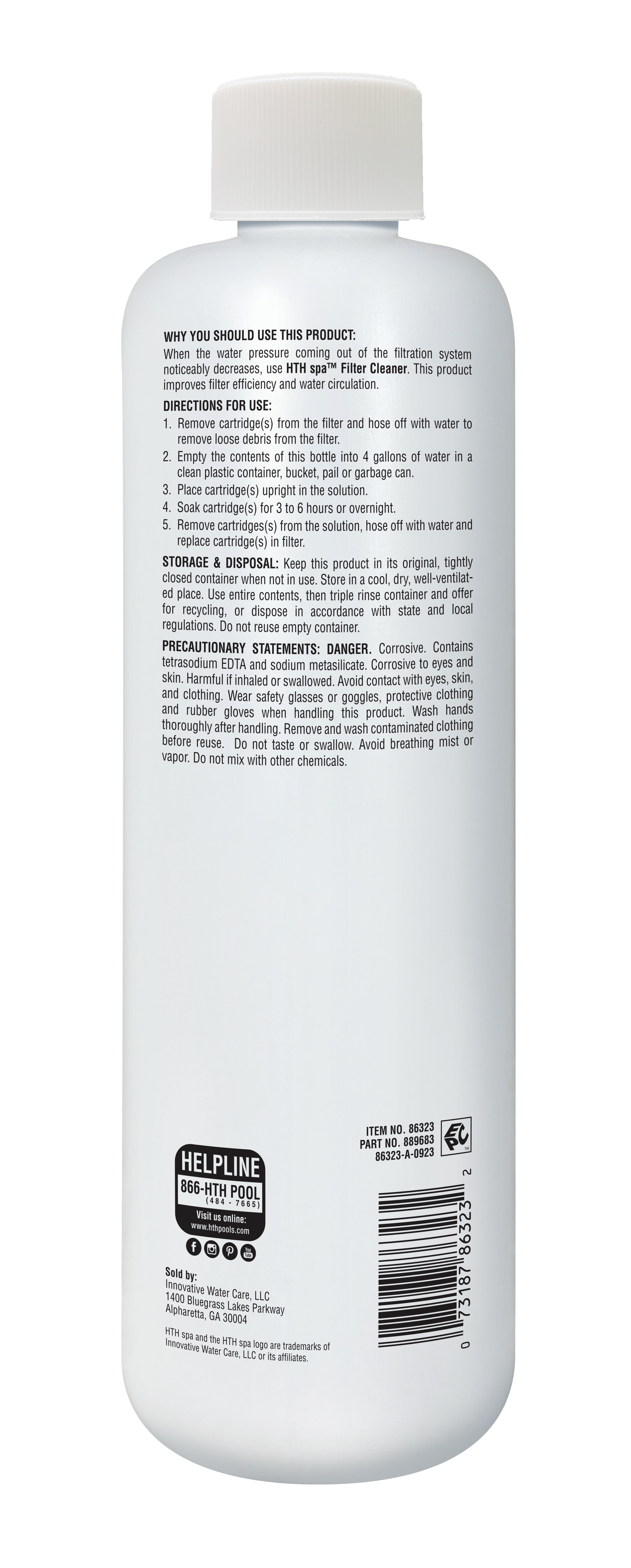 (2 pack) HTH Spa Care Liquid Filter Cleaner — Liquid, 14 fl oz — Pool and Spa Chemical for Filter Cleaning