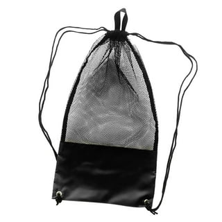 Innovative Scuba Concepts Econo Mesh Drawstring Bag with D-Ring and  Shoulder Strap (Small, 16 x 20, Black)