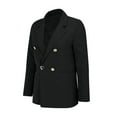 thumbnail image 5 of Breezora Women's Tailored Lapel Jacket Long Sleeve Career Coat Modern Office Wear With Functional Pockets XL Size Black, 5 of 9