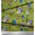thumbnail image 3 of Soimoi Crepe Silk Fabric Leaves & Carnation Floral Print Fabric by The Yard 42 Inch Wide, 3 of 3
