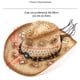 thumbnail image 2 of Sombrero de Vaquera de Vaquero de Paja para Hombres y Mujeres Sombrero de Sol Transpirable Hueco de ala Ancha con Banda de Adorno de Cuentas Estilo Occidental para Viajes en la Playa al Aire Libre YUNYI BRAND Deportes, 2 of 8